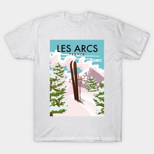 Les Arcs France travel ski poster T-Shirt